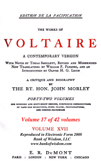 The Works of Voltaire, Vol. 17 of 42 vols + INDEX volume 43